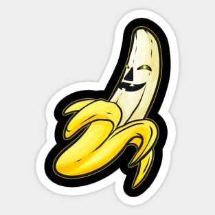 Evil Jack O Lantern Banana Halloween Sticker